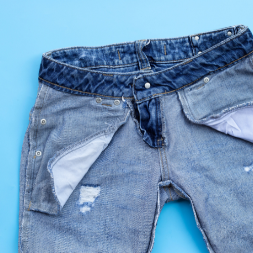 Jeans vända ut och in inför tvätt